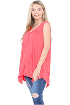 Sleeveless Hanky Hem Vest Top Apparel & Accessories WearAll