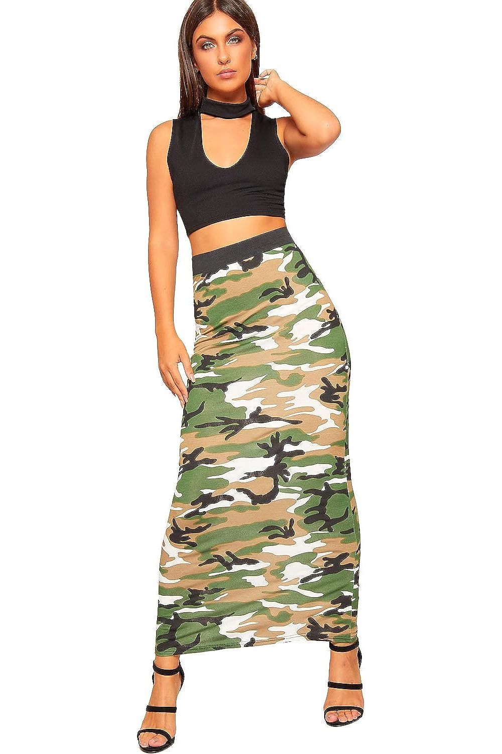 High Waist Stretch Long Maxi Skirt Skirt WearAll