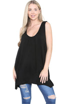 Plus Size Sleeveless Hanky Hem Vest Top Apparel & Accessories WearAll