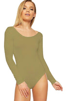 Annabelle Plain Long Sleeve Bodysuit Bodysuit WearAll Khaki 8-10