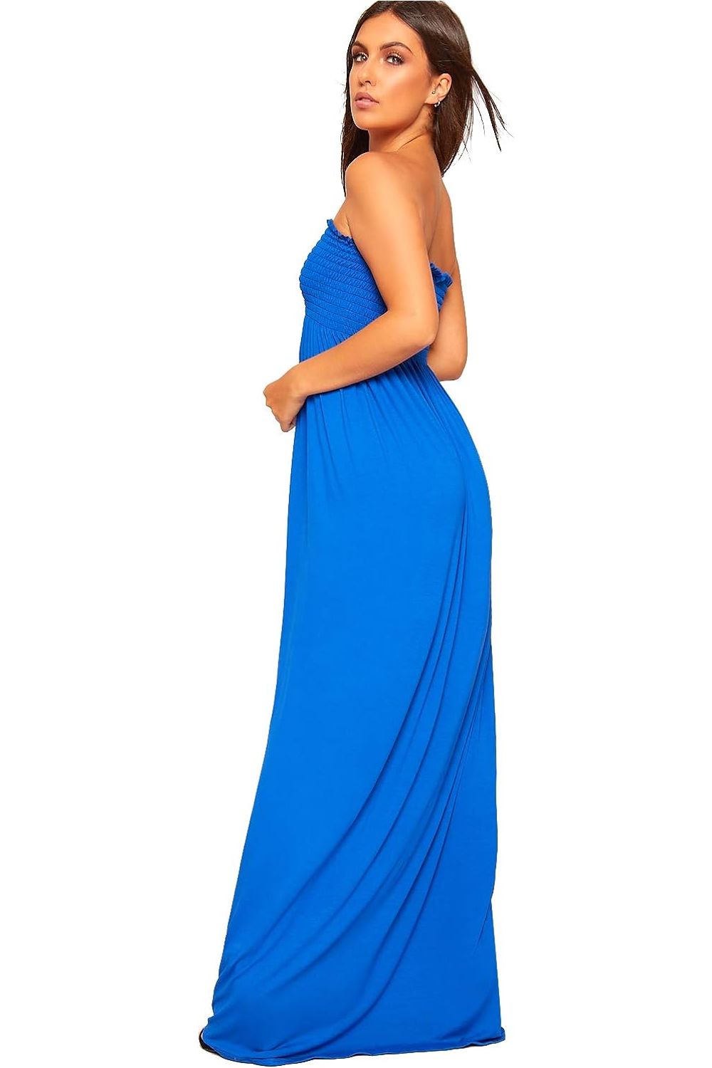 Plus Size Strapless Sheering Maxi Dress Maxi Cardigan WearAll