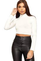 Turtle Neck Crop Top Tops WearAll