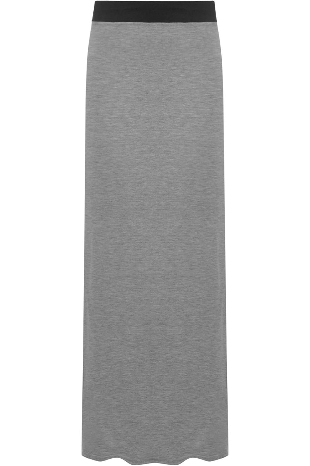 Pencil Long Maxi Skirt Elasticated Waist Skirt WearAll Dark Grey 12-14