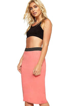 Plus Size Plain Stretch Pencil Midi Skirt Apparel & Accessories WearAll