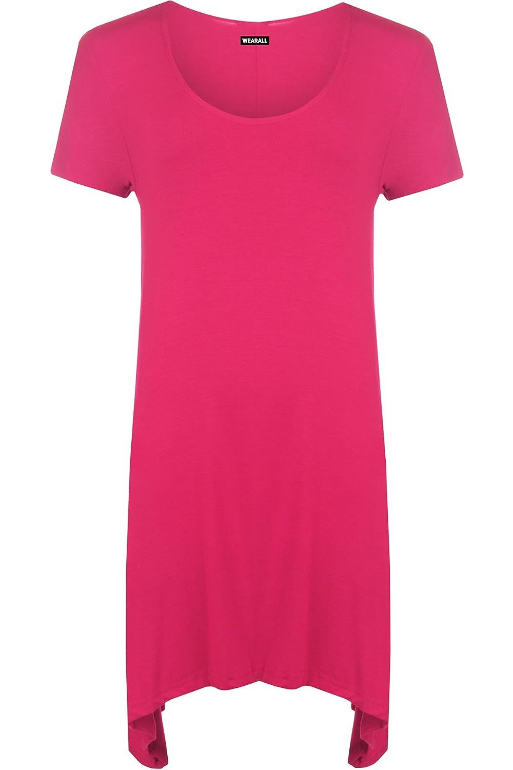 Hanky Hem Short Sleeve Top Apparel & Accessories WearAll Cerise 14