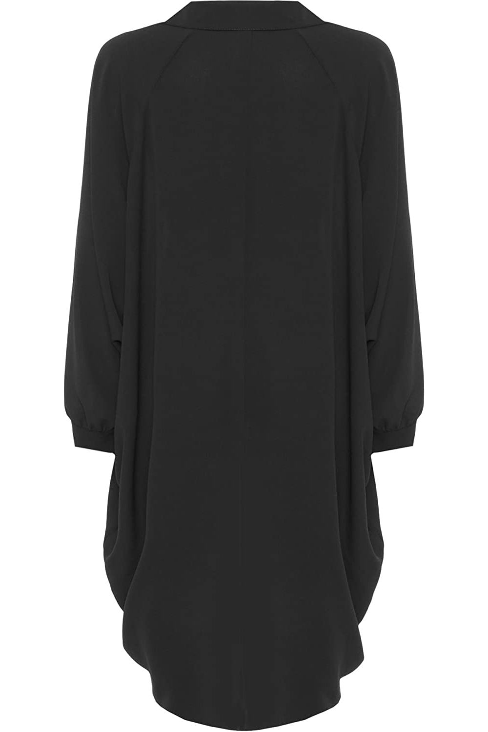 Plus Size Long Sleeve Hi Lo Button Collar Dress Dress WearAll