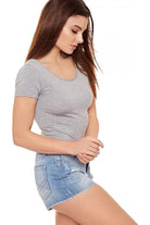 Plain Short Sleeve Bodysuit Bodysuit WearAll