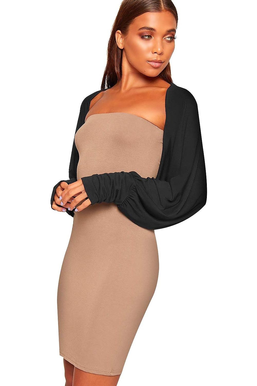 Plus Size Long Sleeve Batwing Shrug Tops WearAll