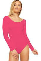 Annabelle Plain Long Sleeve Bodysuits Bodysuit WearAll Coral 8-10