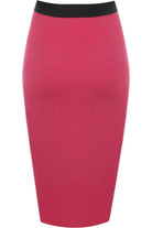 Plain Stretch Pencil Midi Skirt Apparel & Accessories WearAll