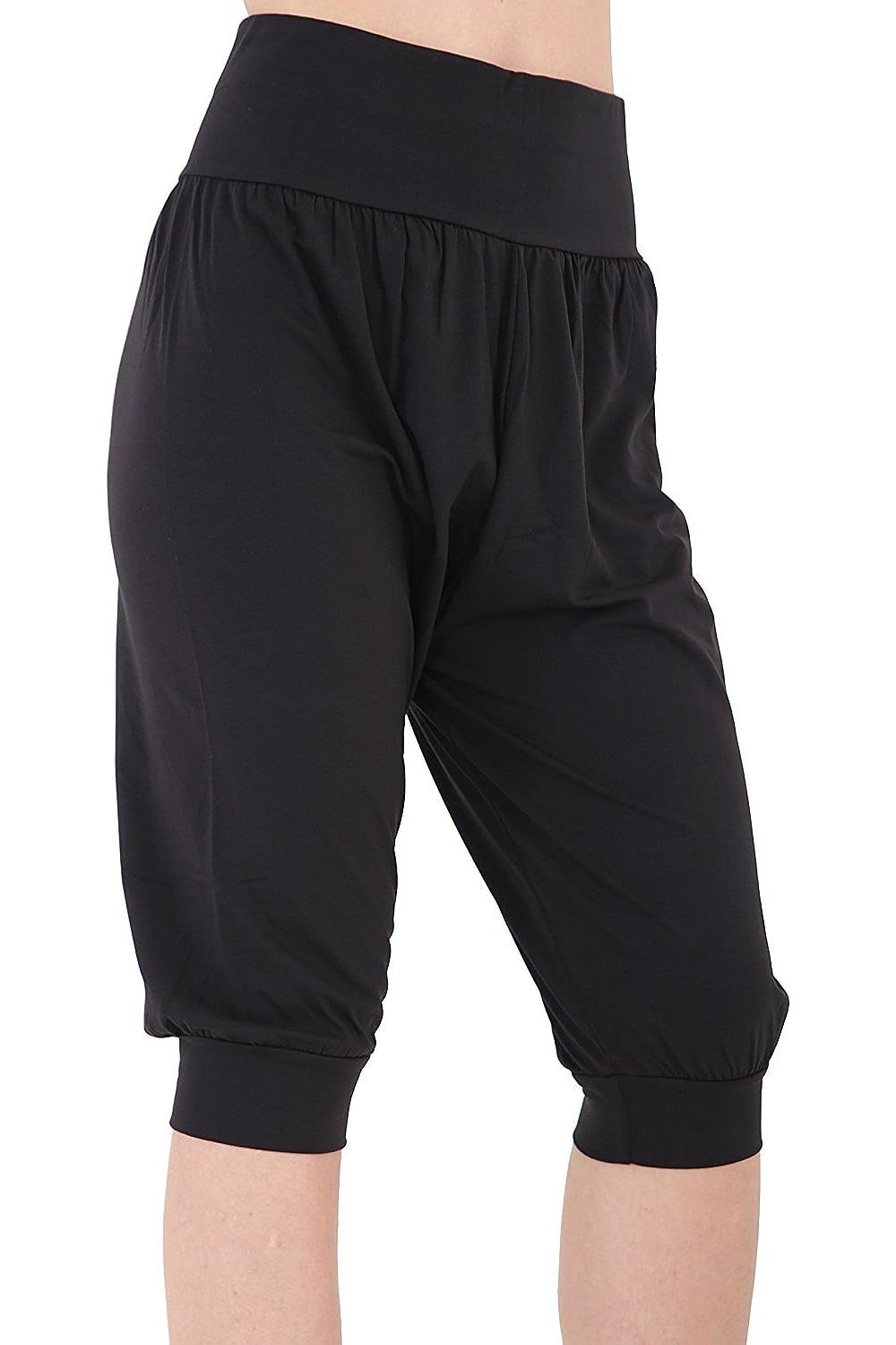 Plus Size Cropped Harem Trousers Trousers WearAll Black 16-18