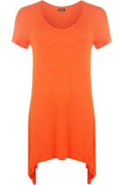 Hanky Hem Short Sleeve Top Apparel & Accessories WearAll Orange 14