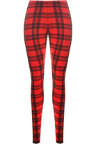 Tartan Check Print Long Leggings Leggings WearAll