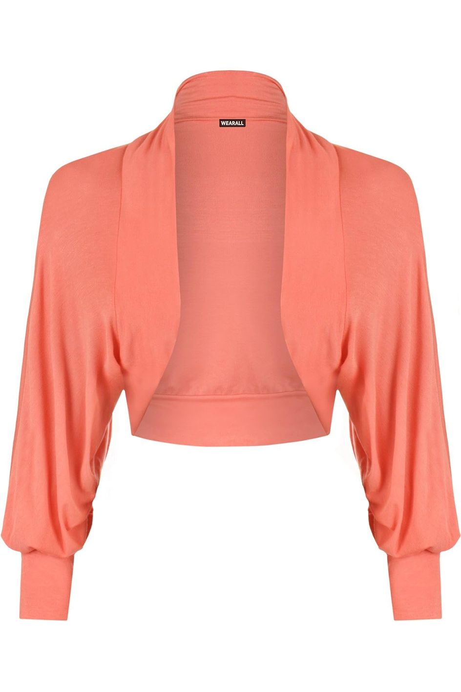 Long Sleeve Batwing Shrug Tops WearAll Coral 8-10