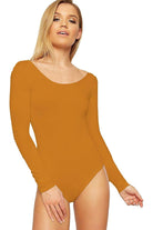Annabelle Plain Long Sleeve Bodysuit Bodysuit WearAll Mustard 8-10