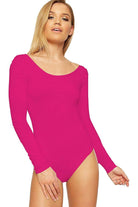 Annabelle Plain Long Sleeve Bodysuits Bodysuit WearAll Cerise 8-10