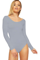 Annabelle Plain Long Sleeve Bodysuit Bodysuit WearAll Grey 8-10