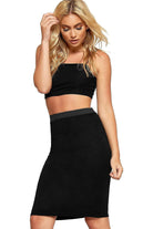 Plain Stretch Pencil Midi Skirt Apparel & Accessories WearAll