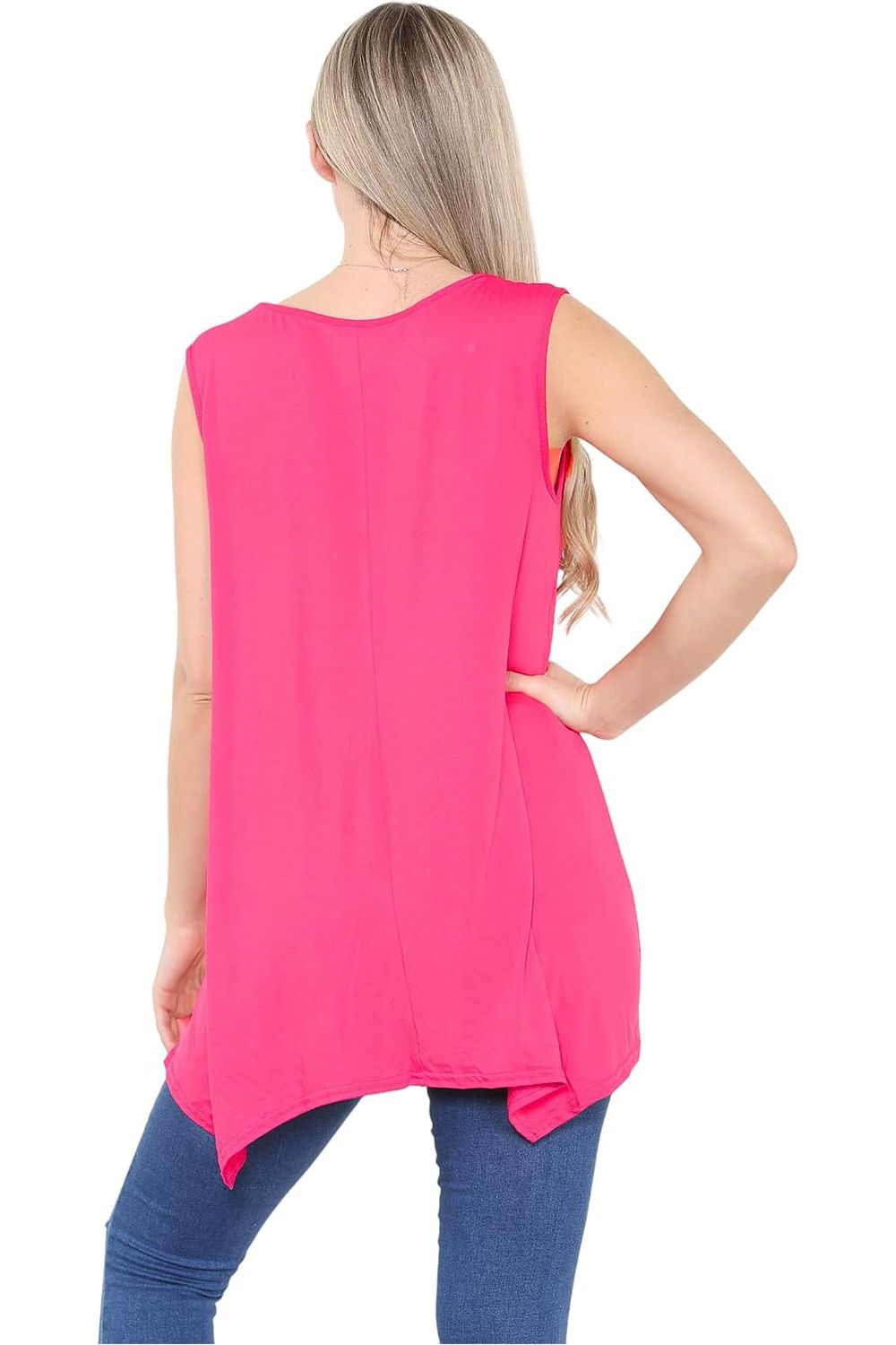 Sleeveless Hanky Hem Vest Top Apparel & Accessories WearAll