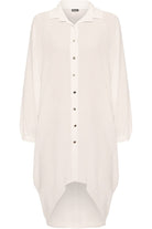 Plus Size Long Sleeve Hi Lo Button Collar Dress Dress WearAll
