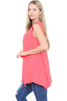 Plus Size Sleeveless Hanky Hem Vest Top Apparel & Accessories WearAll