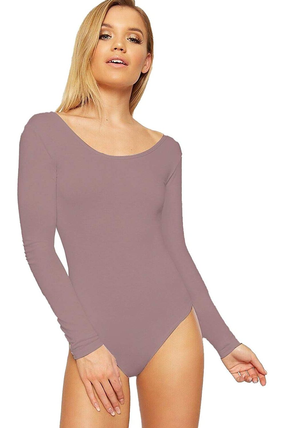 Annabelle Plain Long Sleeve Bodysuit Bodysuit WearAll Mocha 8-10