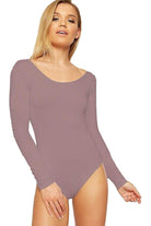 Annabelle Plain Long Sleeve Bodysuit Bodysuit WearAll Mocha 8-10