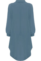 Plus Size Long Sleeve Hi Lo Button Collar Dress Dress WearAll