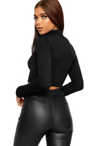 Turtle Neck Crop Top Tops WearAll