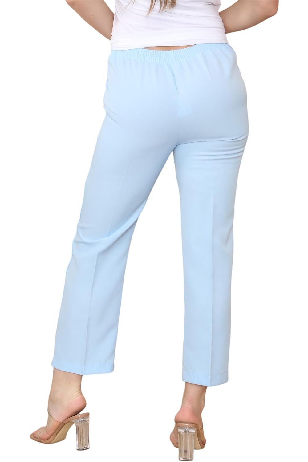 Half Elasticated Pocket Trouser - Brown, Grey, Light Blue Trousers WearAll