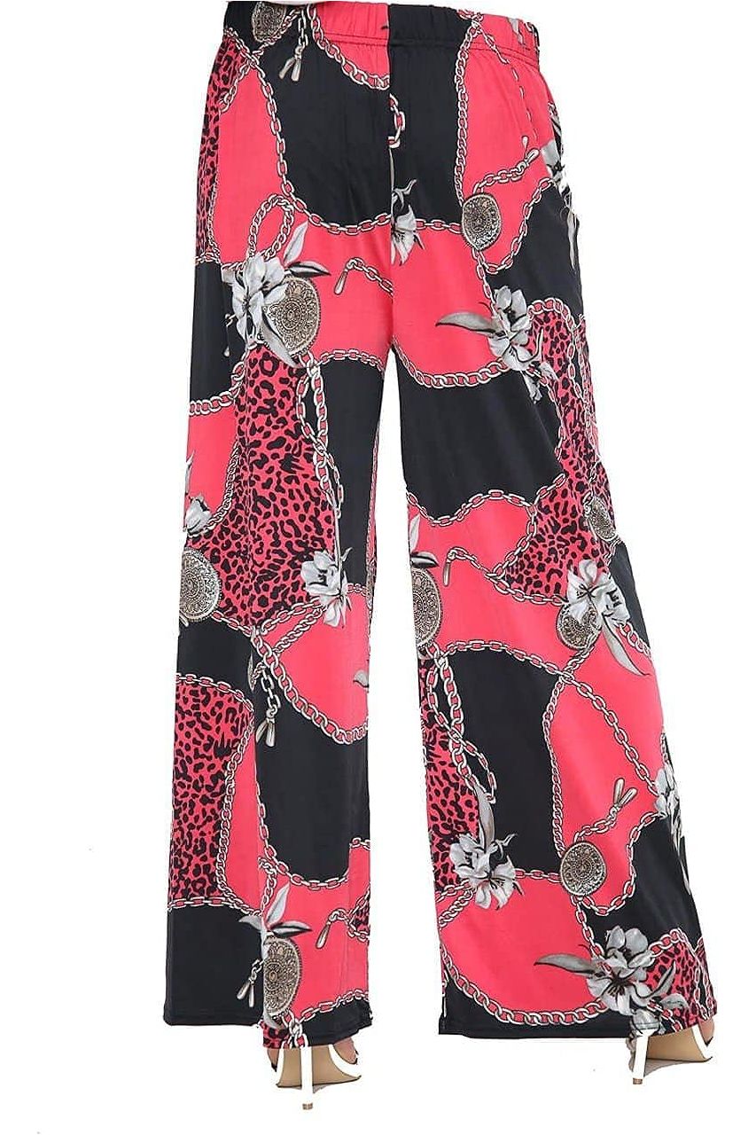 Red Leopard Chain Print Palazzo Trouser Palazzo WearAll