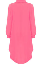 Plus Size Long Sleeve Hi Lo Button Collar Dress Dress WearAll