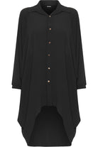 Plus Size Long Sleeve Hi Lo Button Collar Dress Dress WearAll