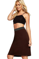 Plain Stretch Pencil Midi Skirt Apparel & Accessories WearAll