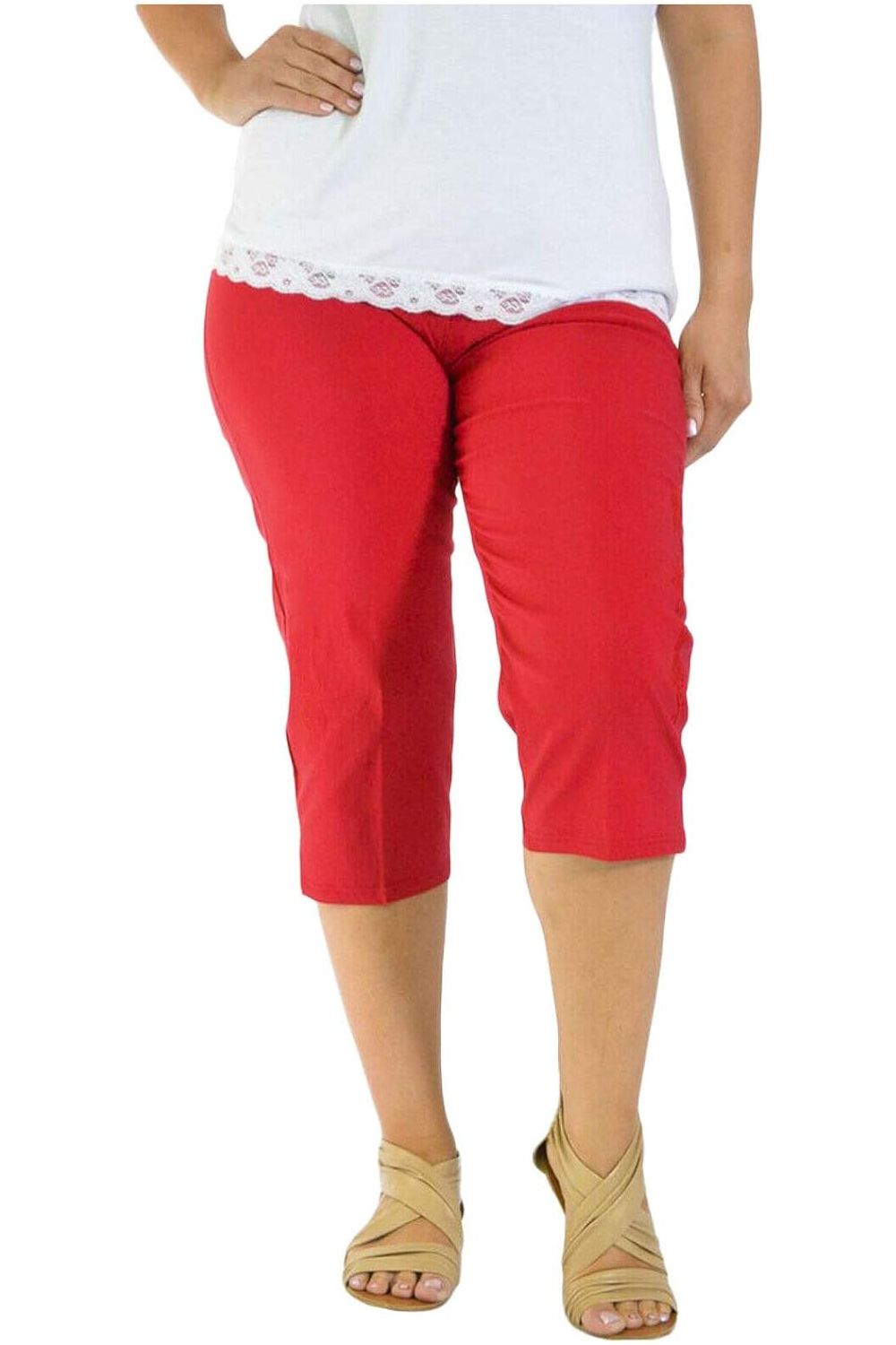 Ladies 3/4 Elasticated Trouser Shorts Trousers WearAll