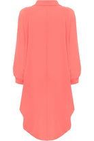 Plus Size Long Sleeve Hi Lo Button Collar Dress Dress WearAll