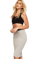 Plain Stretch Pencil Midi Skirt Apparel & Accessories WearAll