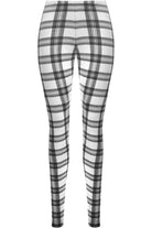 Tartan Check Print Long Leggings Leggings WearAll White 8-10