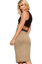 Plain Stretch Pencil Midi Skirt Apparel & Accessories WearAll
