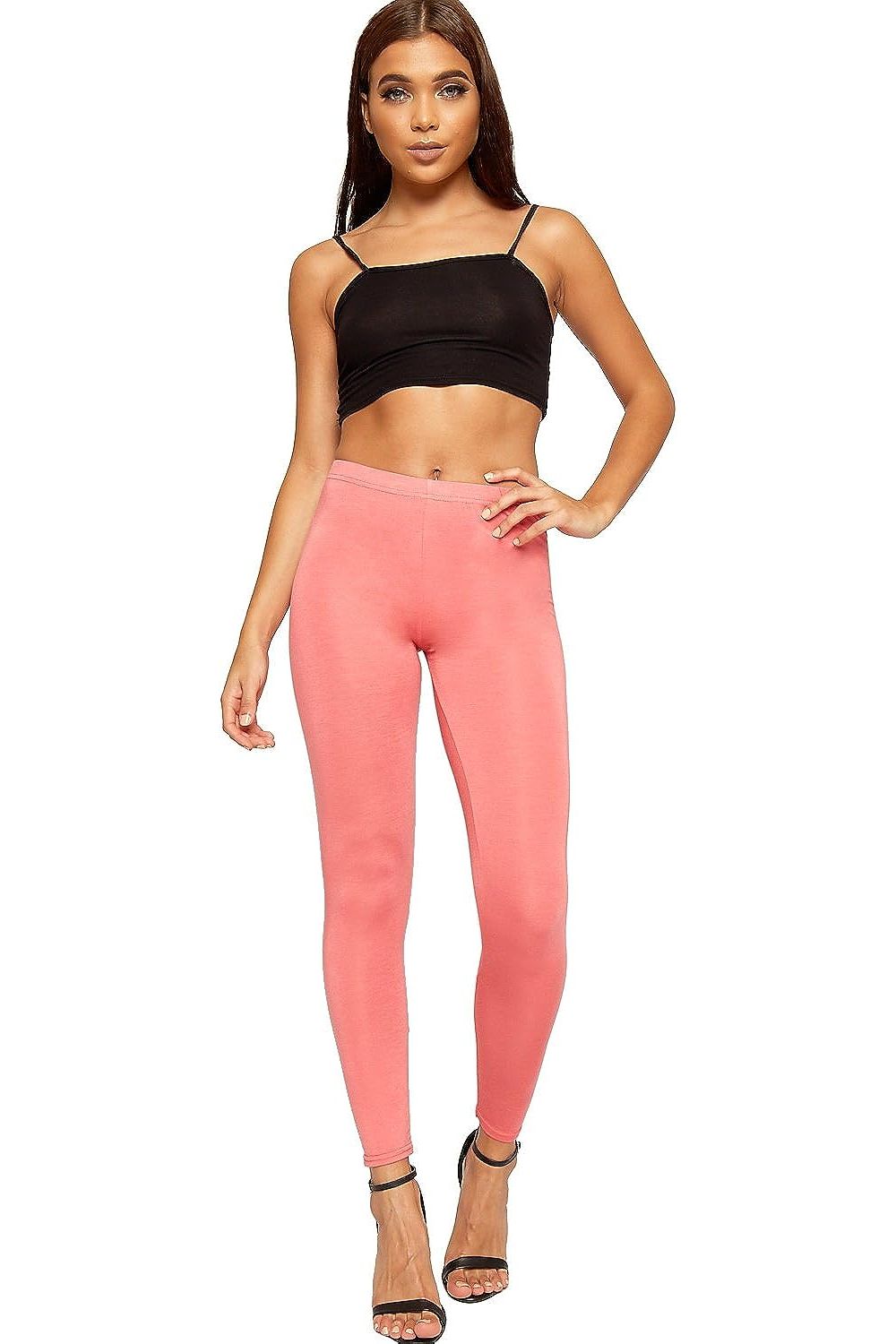 Plain Long Leggings Leggings WearAll Cerise 8-10