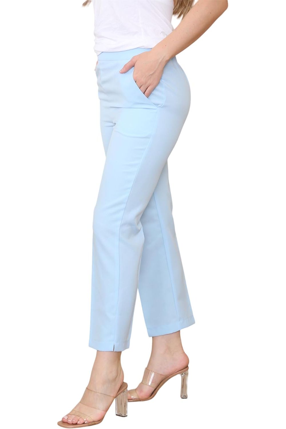Half Elasticated Pocket Trouser - Brown, Grey, Light Blue Trousers WearAll