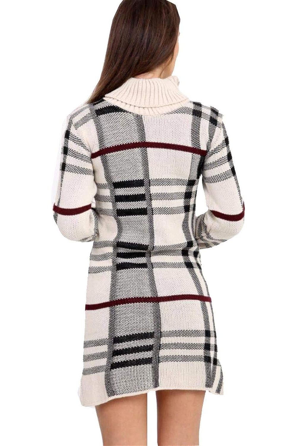 Plus Size Polo High Neck Check Print Jumper Dress Dress WearAll