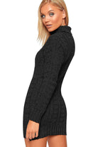 Polo High Neck Cable Knitted Jumper Dress Dress WearAll