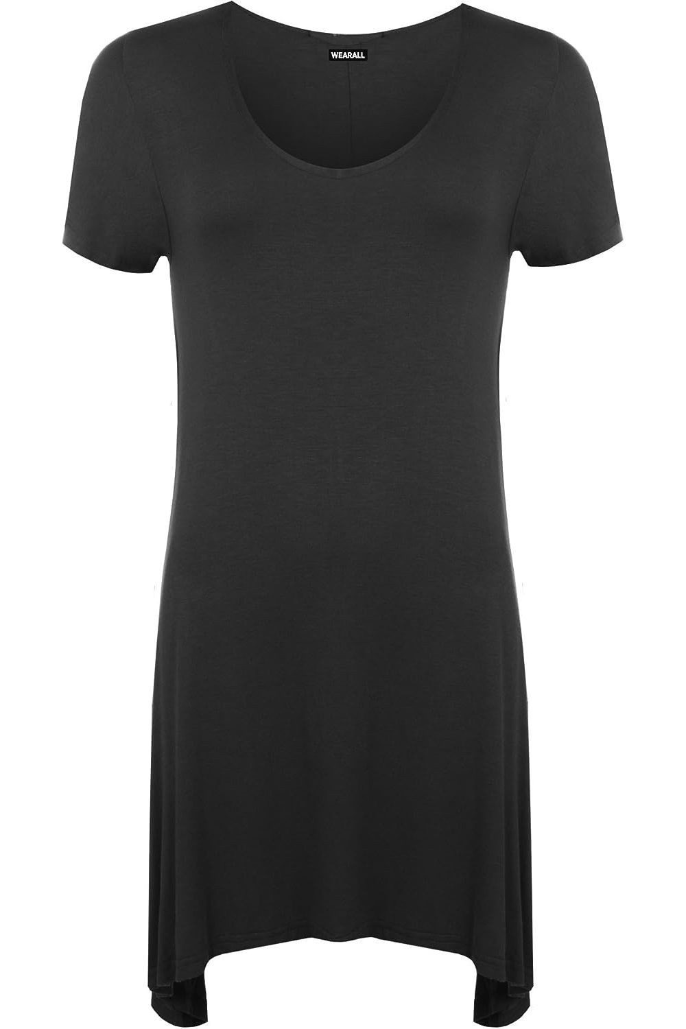 Hanky Hem Short Sleeve Top Apparel & Accessories WearAll Black 14