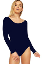 Annabelle Plain Long Sleeve Bodysuit Bodysuit WearAll Navy Blue 8-10