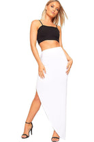Side Split Slit Maxi Skirt Apparel & Accessories WearAll White 8-10