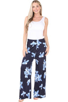 Floral Print Palazzo Trouser Palazzo WearAll Navy Blue 12-14