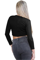Plus Size Long Sleeve Front Tie Crop Shrug Tops WearAll