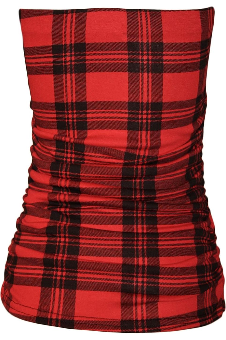 Tartan Skull Rose Print Ruched Boob Tube BraTop WearAll
