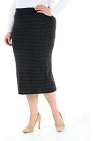 Plus Size Midi Skirt Dogtooth Apparel & Accessories WearAll